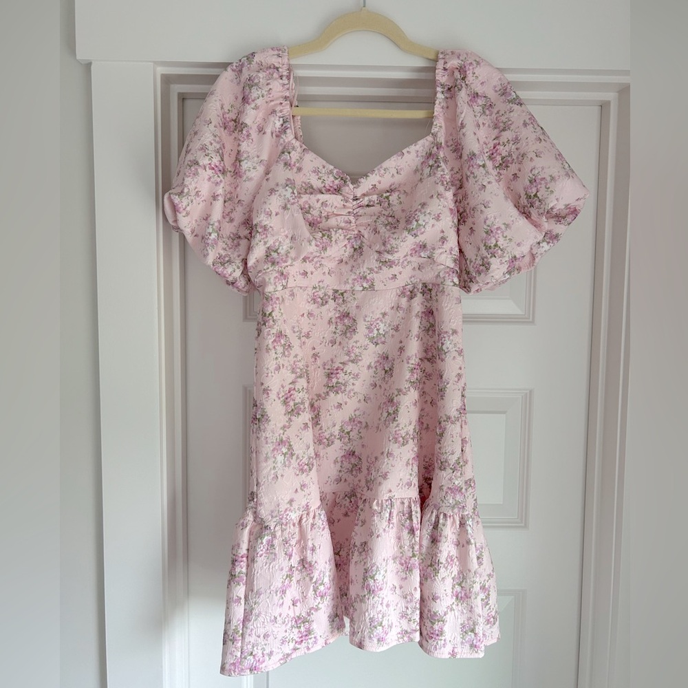 English Factory Puff Sleeve Mini Dress